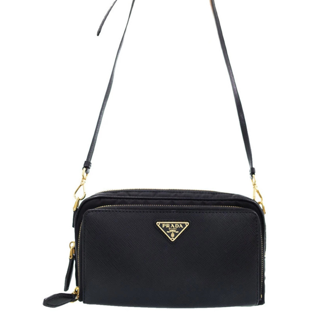 Prada Saffiano Lux Camera Crossbody Bag black